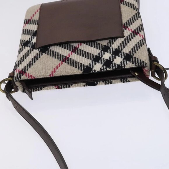 BURBERRY Nova Check Shoulder Bag Wool Beige - Picture 7 of 15